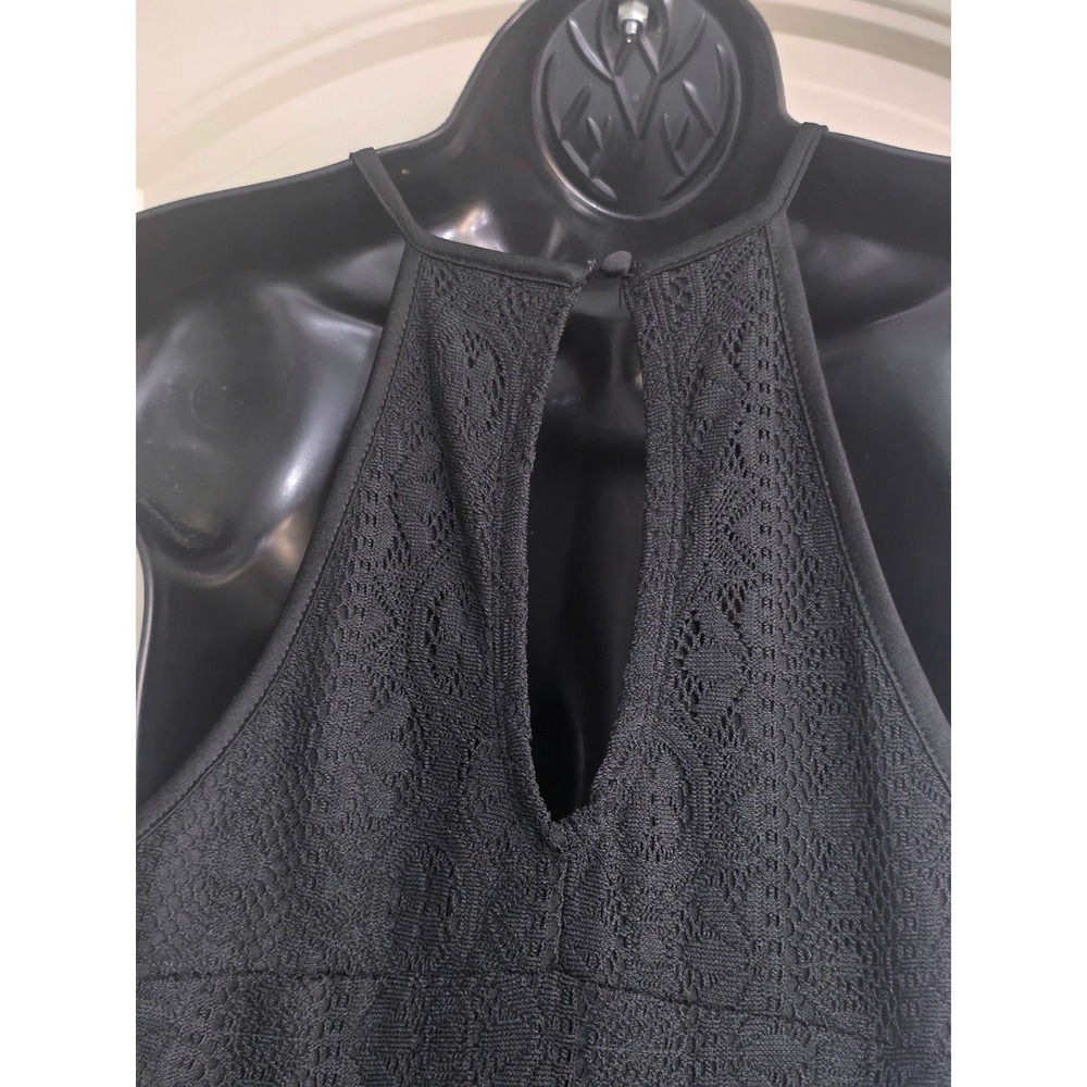 Mossimo Supply Co Womens Black Lace Halter Fit and Flare Keyhole Back Dress Sz M - Picture 5 of 9